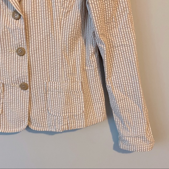Mossimo women’s tan beige seersucker 3 button blazer - Large - Picture 5 of 14